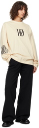 We11done Black '11' Jersey Lounge Pants