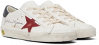 Golden Goose Kids White Super-Star Signature Vintage Leather Sneakers