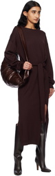 LEMAIRE Burgundy Trompe L'Oeil Maxi Dress