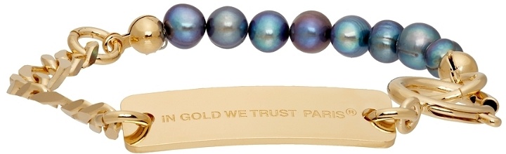 Photo: IN GOLD WE TRUST PARIS SSENSE Exclusive Gold Chain & Pearl Bracelet