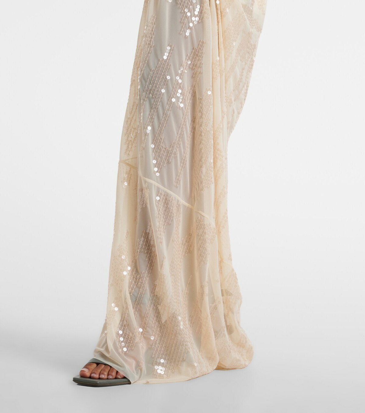 Rick Owens Lilies gathered sequined tulle gown