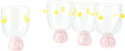 Laetitia Rouget Pink & Yellow Dotty Cocktail Glasses, 4 pcs
