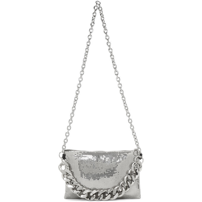 KARA カラ クリスタル メッシュ チェーン クロスボディバッグ シルバー Kara Silver Chainmail Crossbody Bag Kara