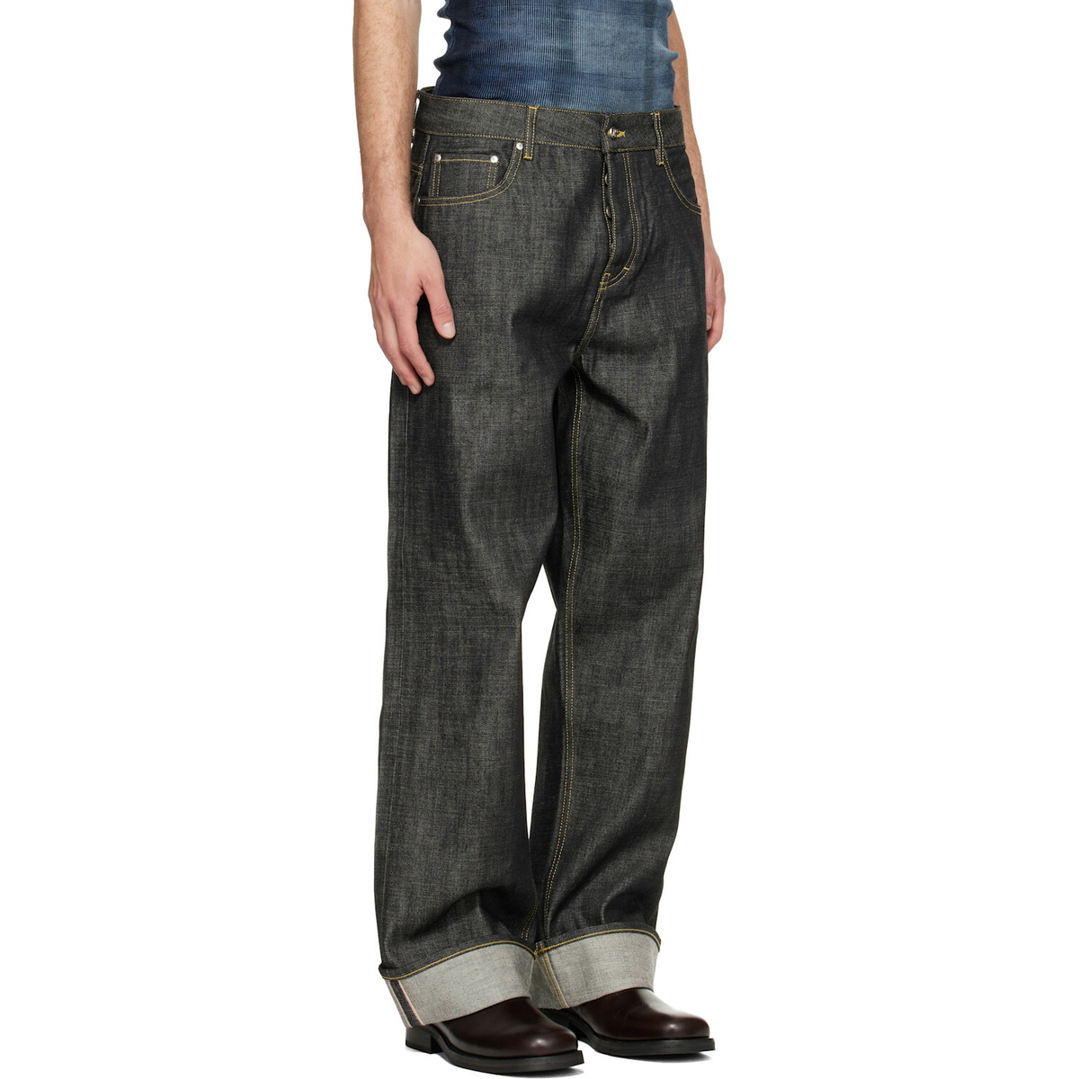 Represent Black Selvedge Denim Jeans