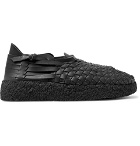Malibu - Latigo Woven Faux Leather Sandals - Men - Black