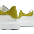 Alexander McQueen Men's TPU Heel Tab Oversized Sneakers in White/Khaki/Lime