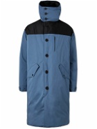 Yves Salomon - Reversible Colour-Block Cotton-Blend and Quilted Nylon Hooded Down Parka - Blue