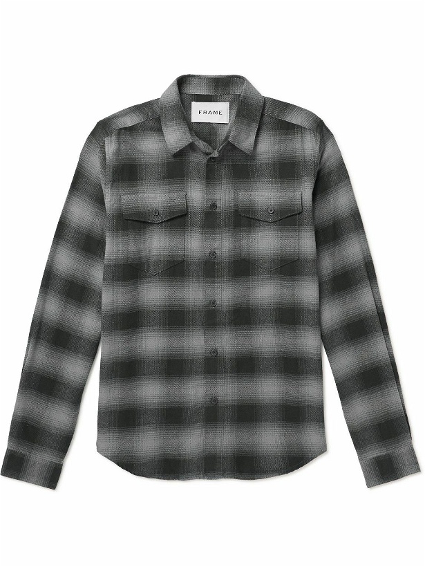 Photo: FRAME - Checked Cotton-Flannel Shirt - Gray