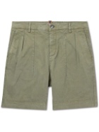 Sease - Easy Straight-Leg Stretch-Cotton Shorts - Green