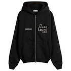 ANNIE HOOD Men's College Zip Hoodie in Black/Black