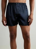 ZIMMERLI - Silk-Satin Boxer Shorts - Blue