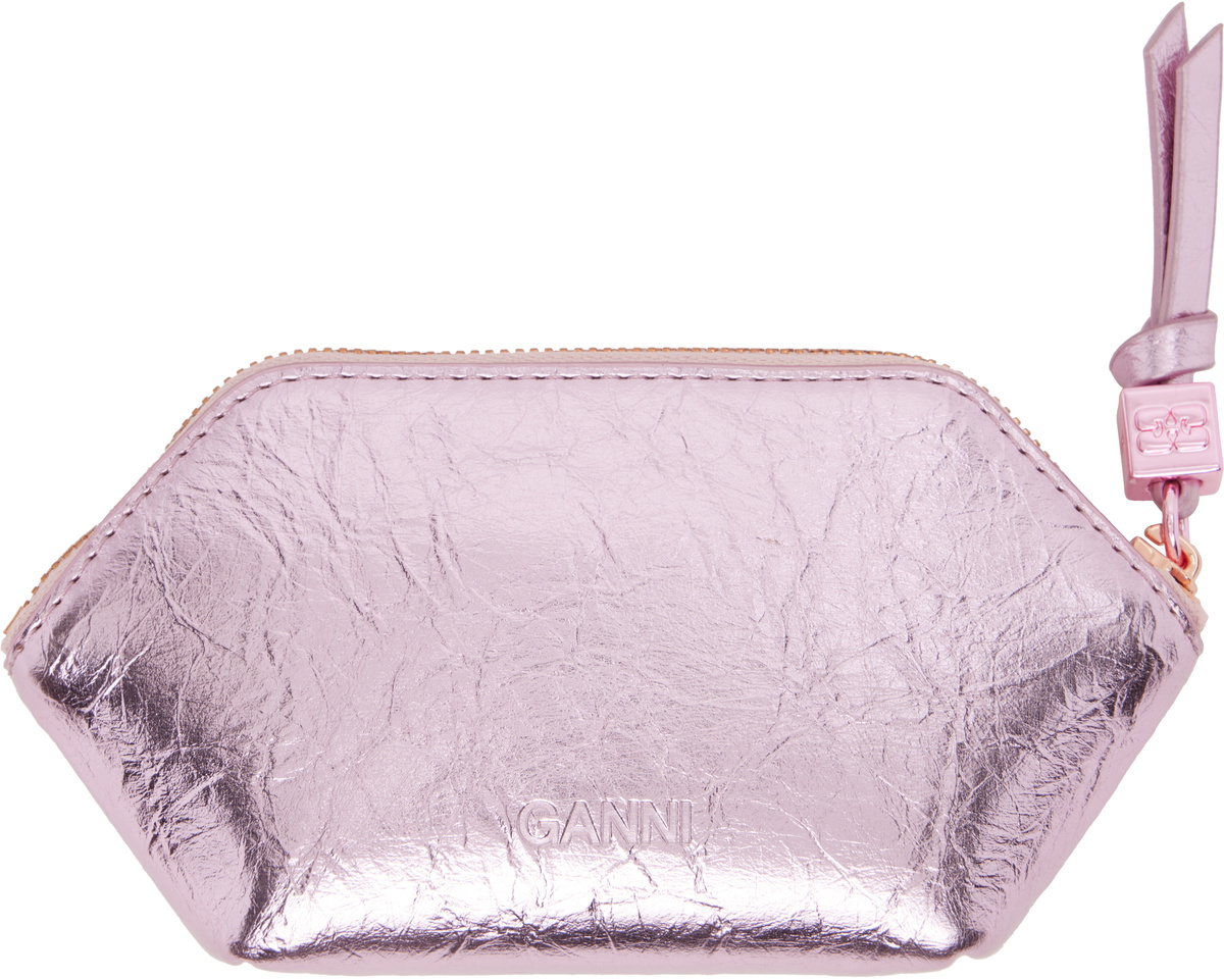 GANNI Pink Bou Crushed Coin Pouch