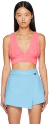 MSGM Pink Cable Knit Bra