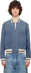 Maison Margiela Blue Varsity Caban Jacket