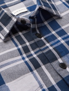 CLUB MONACO - Checked Cotton-Twill Shirt - Blue