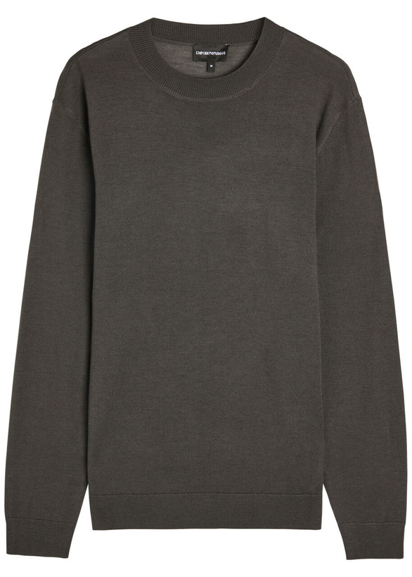Photo: Emporio Armani Travel Essential Fine-knit Jumper Dark Green