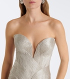 Maria Lucia Hohan Noor pleated silk bustier gown