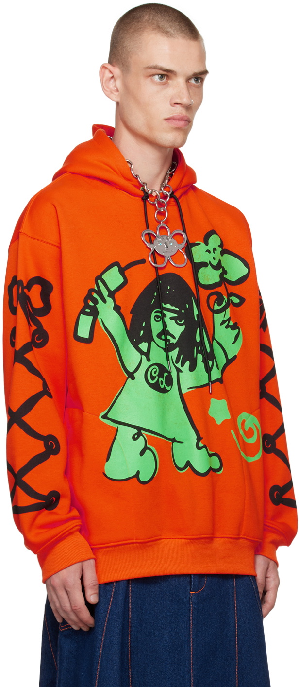 Chopova Lowena Orange On The Phone Hoodie Chopova Lowena