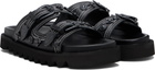 Toga Virilis Black Leather Sandals