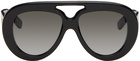 LOEWE Black Round Spoiler Aviator Sunglasses