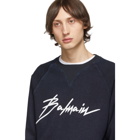 Balmain Blue Denim Sweatshirt