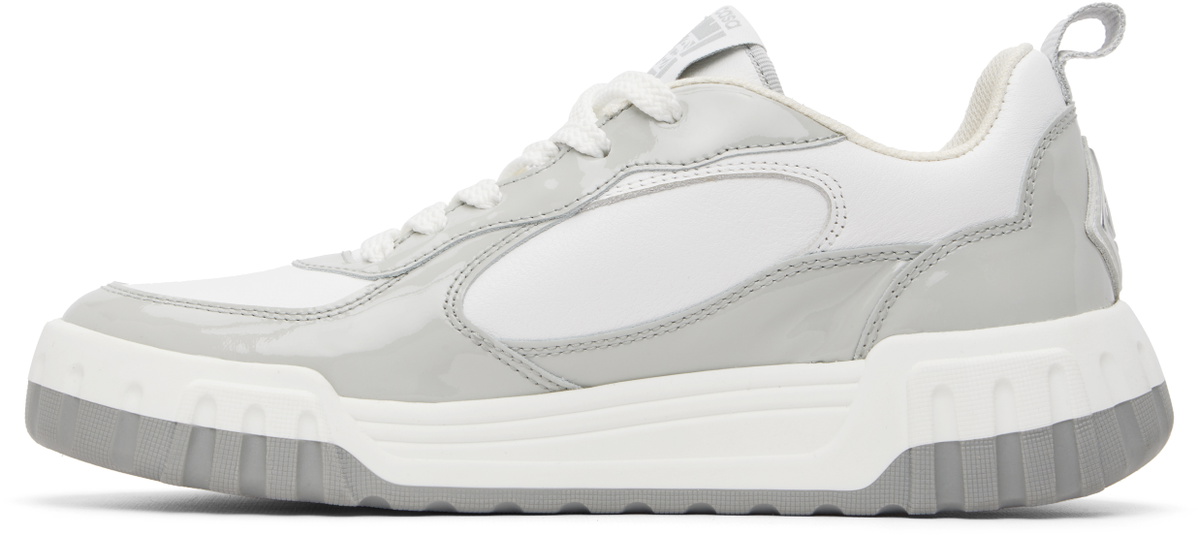 Casablanca Gray & White Court Silver Sneakers