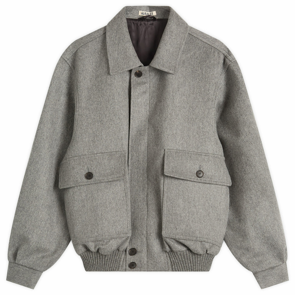 Auralee Men's Max Gabardine Chambray Padded Flight Blouson in Top