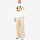 Casablanca Men's Orbit Orange Crew Knit in Off White