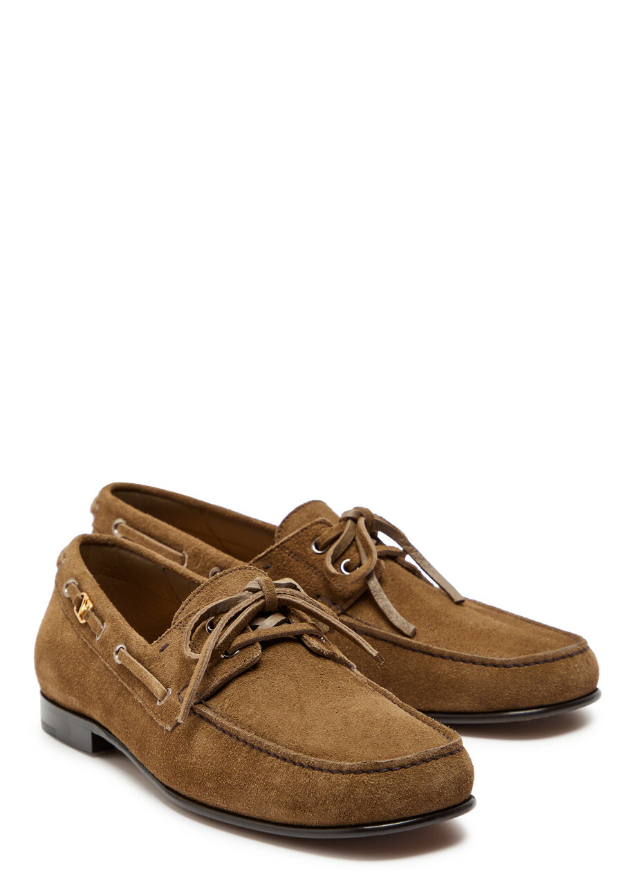Valentino Garavani Vlogo Suede Loafers Brown