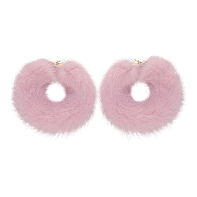 Photo: Wild and Woolly Pink Mink Hoop Earrings