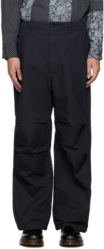 Photo: Engineered Garments Navy Darted Trousers
