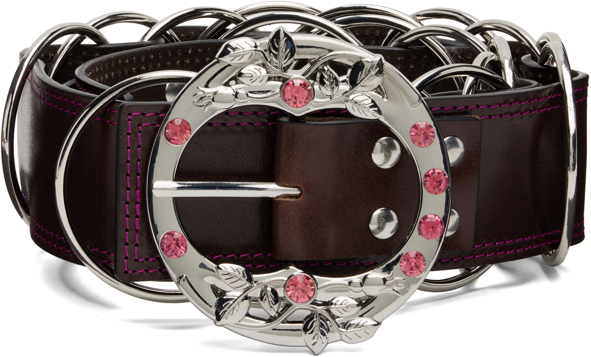 Chopova Lowena Brown Ring Belt