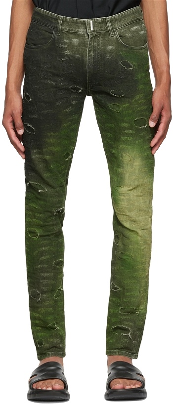 Photo: Givenchy Green Distressed Jeans