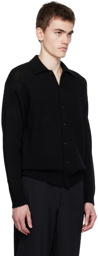 AURALEE Black Spread Collar Cardigan