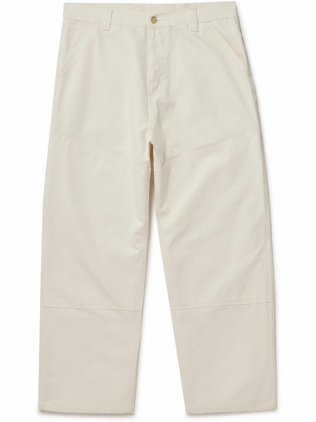 Photo: Carhartt WIP - Wide-Leg Cotton-Canvas Trousers - White