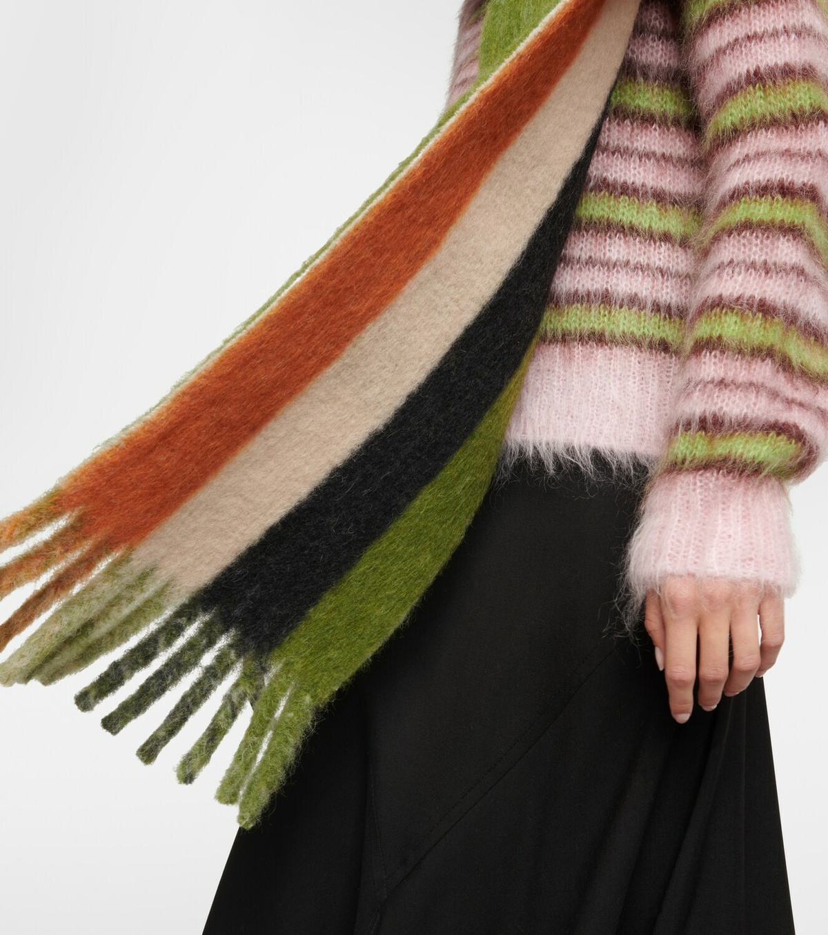 Marni Logo wool-blend scarf Marni