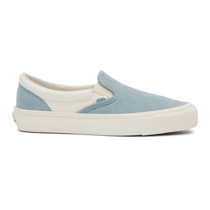 Photo: Vans Blue Suede OG Classic Slip-On Sneakers
