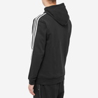 Adidas Men's 3 Stripe Hoody in Black