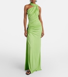 Christopher Esber Cutout embellished draped maxi dress