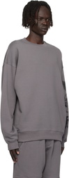 Y-3 Gray Graphic Crew Sweatshirt