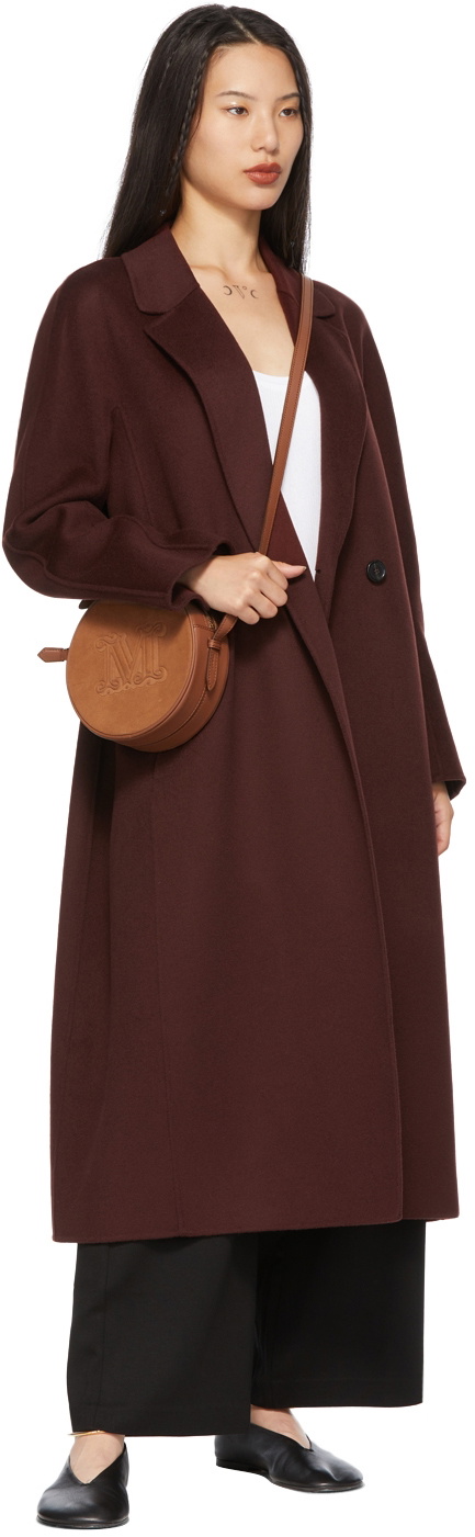 Max mara burgundy on sale coat