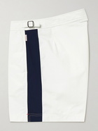 Orlebar Brown - Bulldog Mid-Length Striped Swim Shorts - White