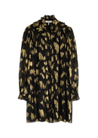 Chloe Metallic Floral-jacquard Silk-blend Mini Dress Black