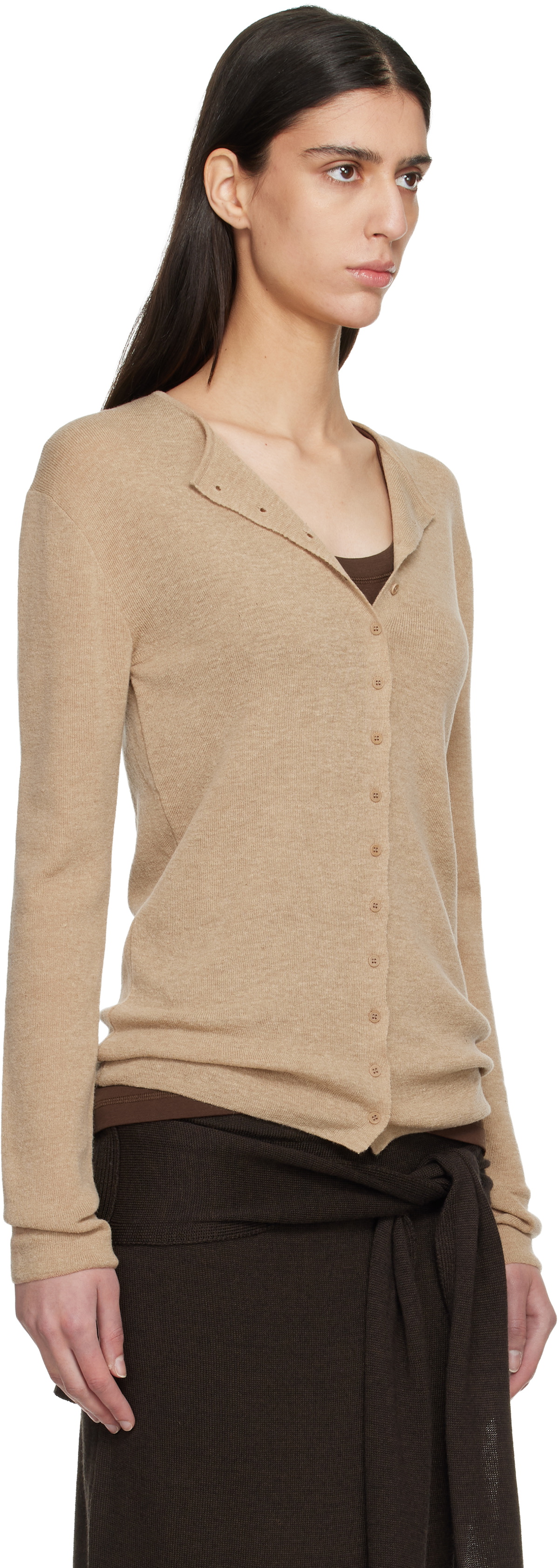 LE17SEPTEMBRE Tan Anne Knit Cardigan