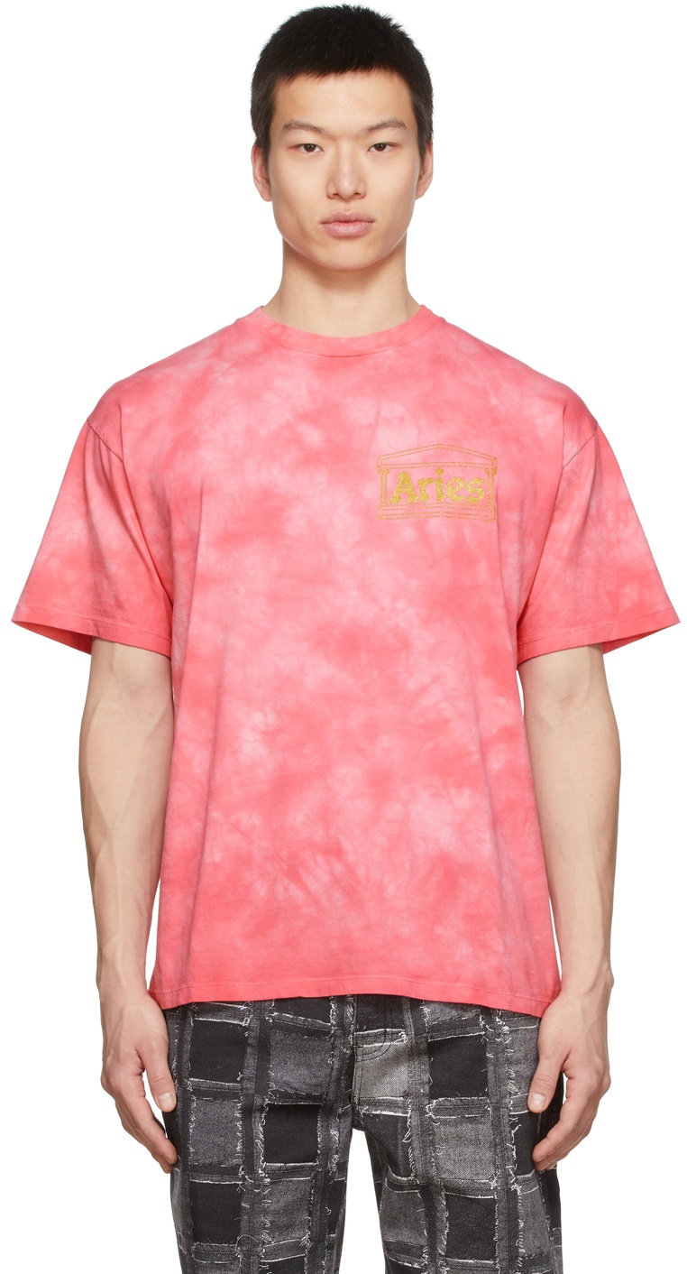 Photo: Aries Pink Tie-Dye Temple T-Shirt