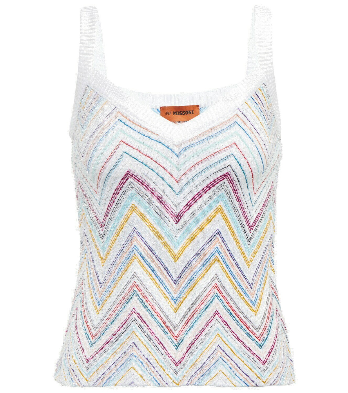 タグ付き新品　MISSONI ラメ　きらきらニットタンクトップ MISSONI Sequin-embellished striped metallic crochet-knit tank