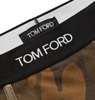 TOM FORD - Camouflage-Print Stretch-Cotton Boxer Briefs - Green