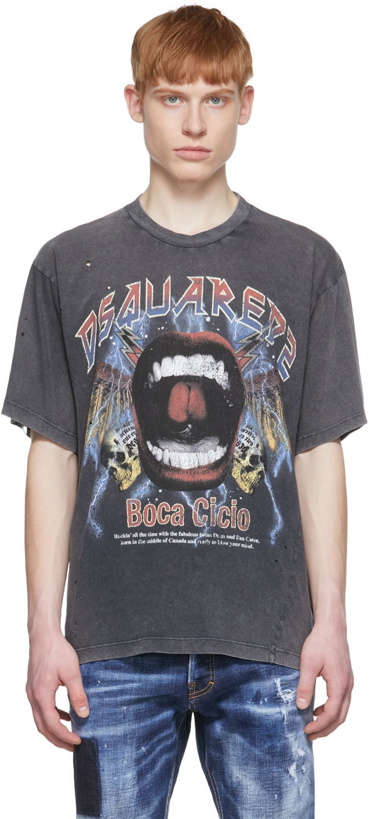 Photo: Dsquared2 Black Cotton T-Shirt