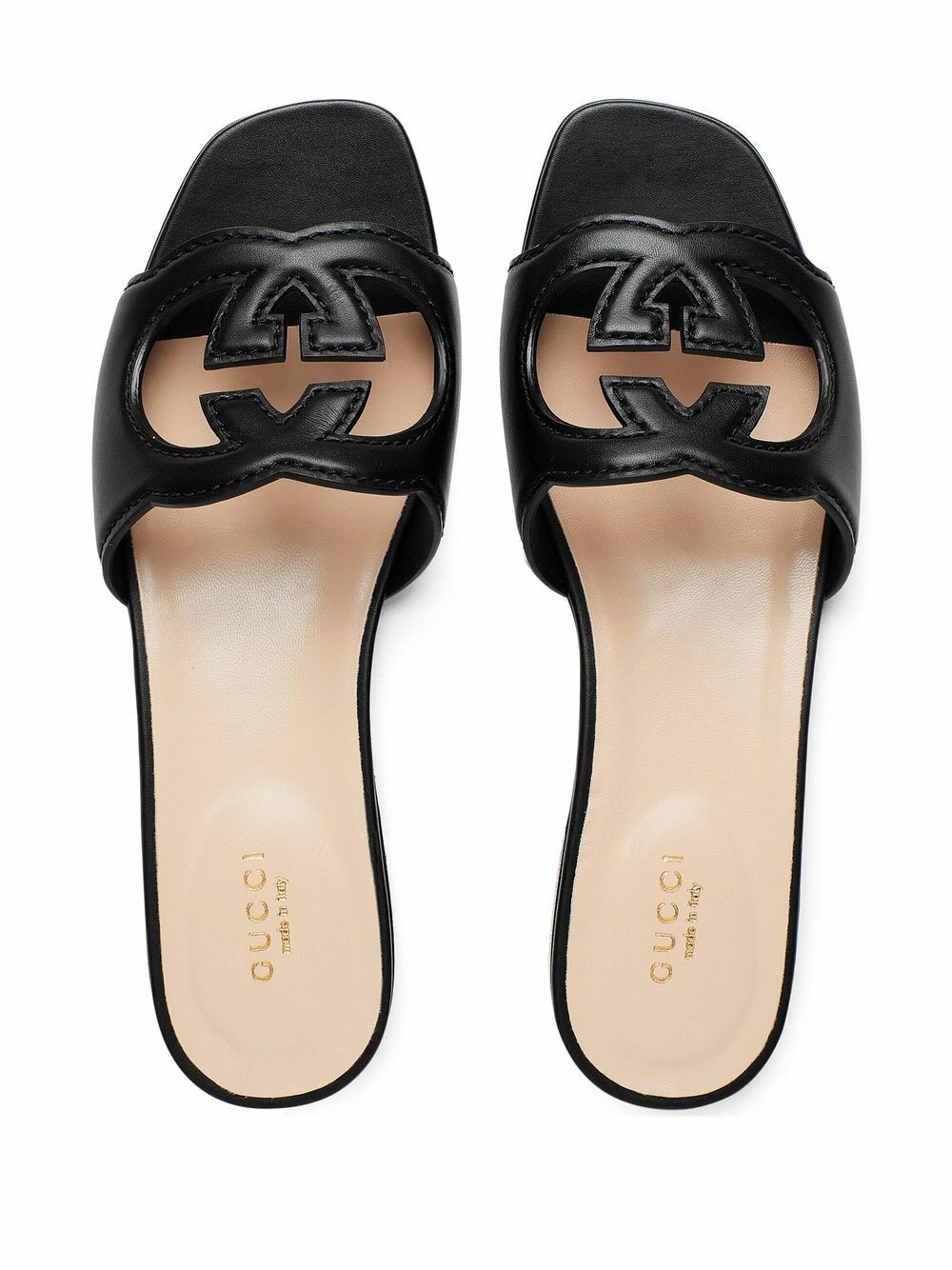 サンダル・ミュール GUCCI GUCCI CUT LEATHER SANDALS GUCCI - Gucci Cut Leather Flat Sandals Gucci