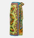 Alémais Lemonis printed silk twill wrap skirt